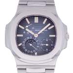 Montre d'occasion PATEK PHILIPPE Nautilus Phases de Lune homme mouvement automatique certifié (cosc) bracelet acier - vue D1