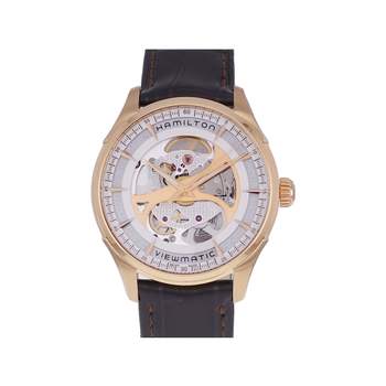 Montre d'occasion HAMILTON Jazzmaster Viewmatic Skeleton homme automatique bracelet cuir d'origine