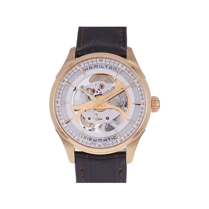 Montre d'occasion HAMILTON Jazzmaster Viewmatic Skeleton homme automatique bracelet cuir d'origine - vue 1