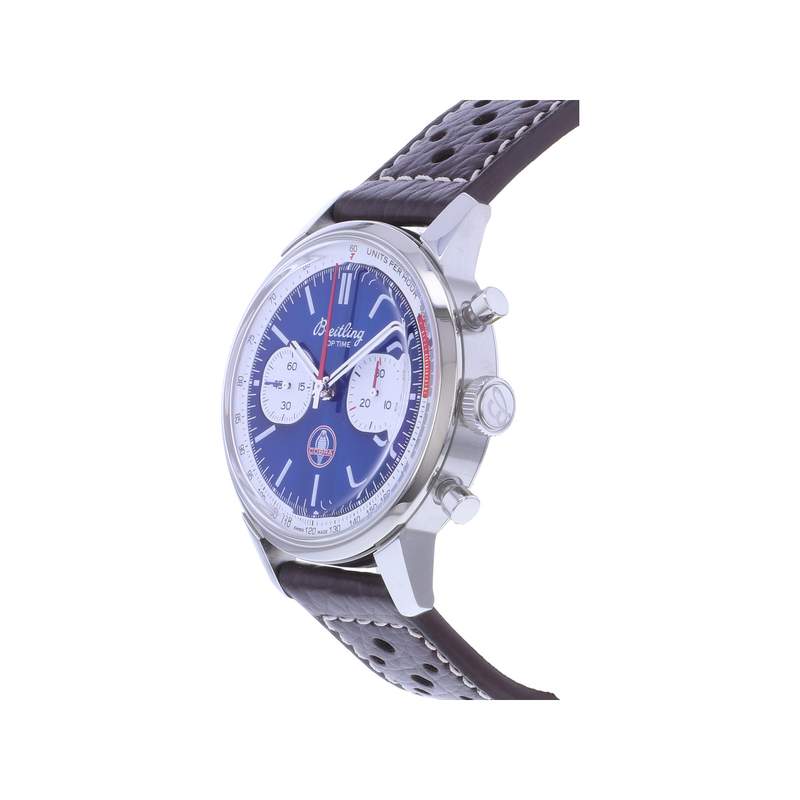 Montre d'occasion BREITLING Top Time Limited Edition Shelby Cobra homme mouvement automatique certifié (cosc) bracelet cuir d'origine - vue D2