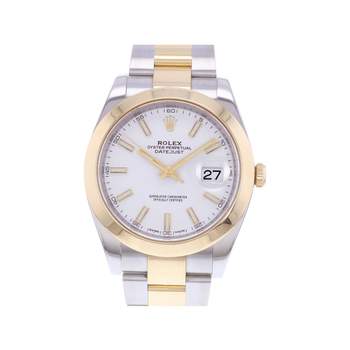 Montre d'occasion ROLEX DateJust 41 homme mouvement automatique certifié (cosc) bracelet or jaune 750/000 et acier