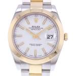 Montre d'occasion ROLEX DateJust 41 homme mouvement automatique certifié (cosc) bracelet or jaune 750/000 et acier - vue D1