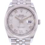 Montre d'occasion ROLEX DateJust 36 mixte mouvement automatique certifié (cosc) bracelet acier - vue D1