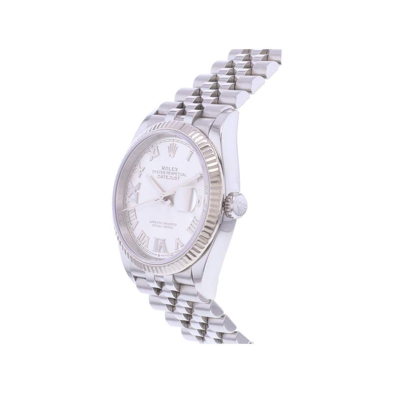 Montre d'occasion ROLEX DateJust 36 mixte mouvement automatique certifié (cosc) bracelet acier - vue D2