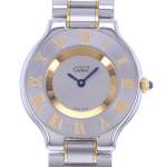 Montre d'occasion CARTIER Must 21 femme quartz bracelet or jaune 750/000 et acier - vue D1