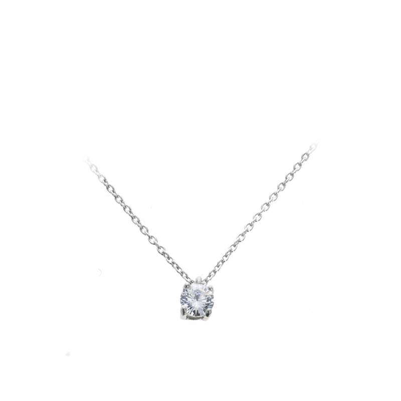 Collier d'occasion CRESUS Collier 4 griffes 0.3 ct femme or blanc 750/1000 or jaune 750/1000 or rose 750/1000 - vue 1