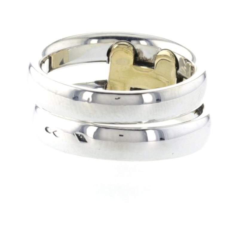 Bague d'occasion HERMES Olympe femme argent 925/1000 or jaune 750/1000 - vue 3