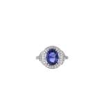 Bague d'occasion CRESUS Bague saphir et diamants femme or blanc 750/1000 - vue 1