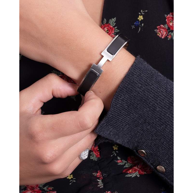 Bracelet d'occasion HERMES Clic H mixte acier - vue porté 1