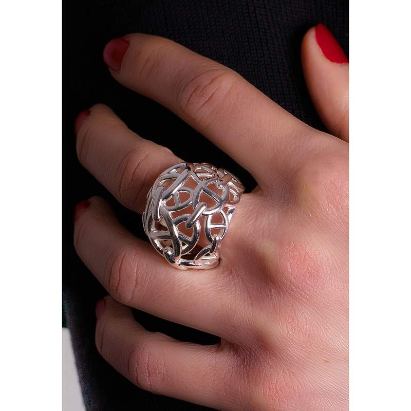 Bague d'occasion HERMES Chaîne d'Ancre Enchaînée femme argent 925/1000 - vue porté 2