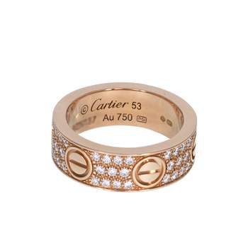 Bague d'occasion CARTIER Love Pavé femme or rose 750/1000