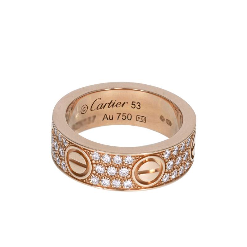 Bague d'occasion CARTIER Love Pavé femme or rose 750/1000 - vue 1