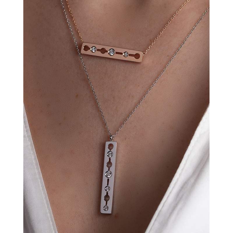 Collier d'occasion DINH VAN Pulse femme or rose 750/1000 - vue porté 2
