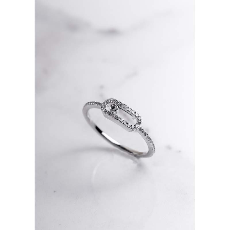 Bague d'occasion MESSIKA Move Uno Pavée femme or blanc 750/1000 - vue D2