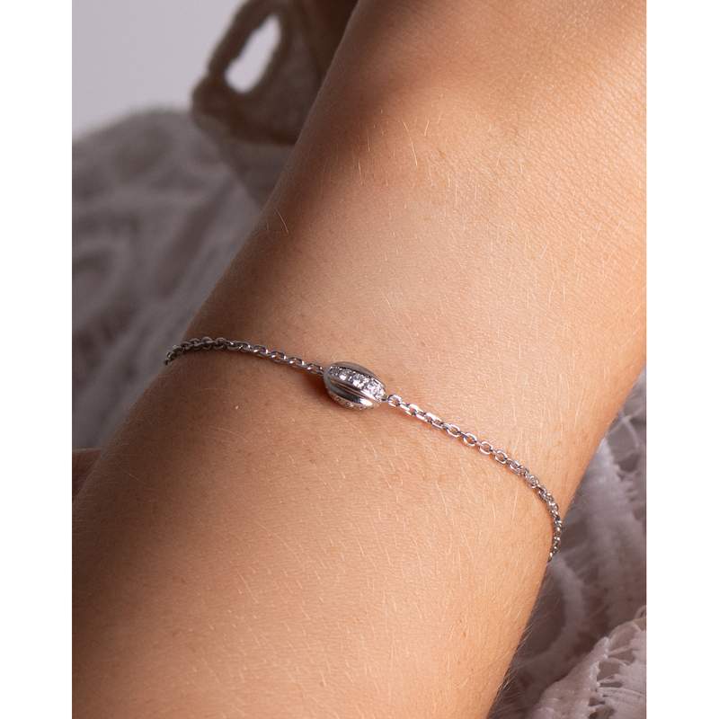 Bracelet d'occasion CHAUMET Liens Séduction femme or blanc 750/1000 - vue porté 2