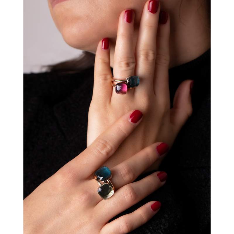 Bague d'occasion POMELLATO Nudo Maxi femme or blanc 750/1000 or rose 750/1000 - vue porté 1