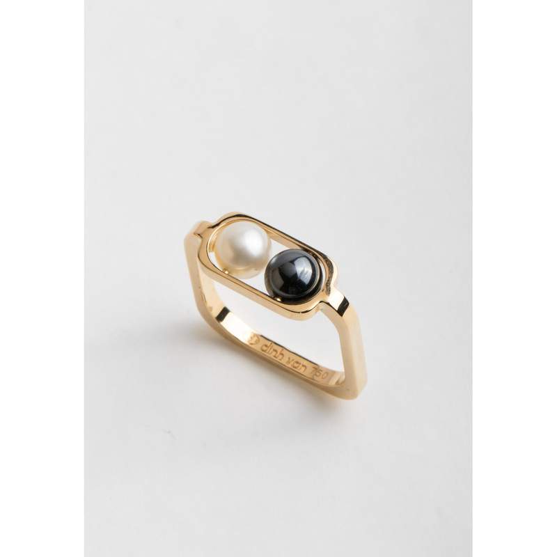 Bague d'occasion DINH VAN 2 perles femme or jaune 750/1000 perles - vue 1