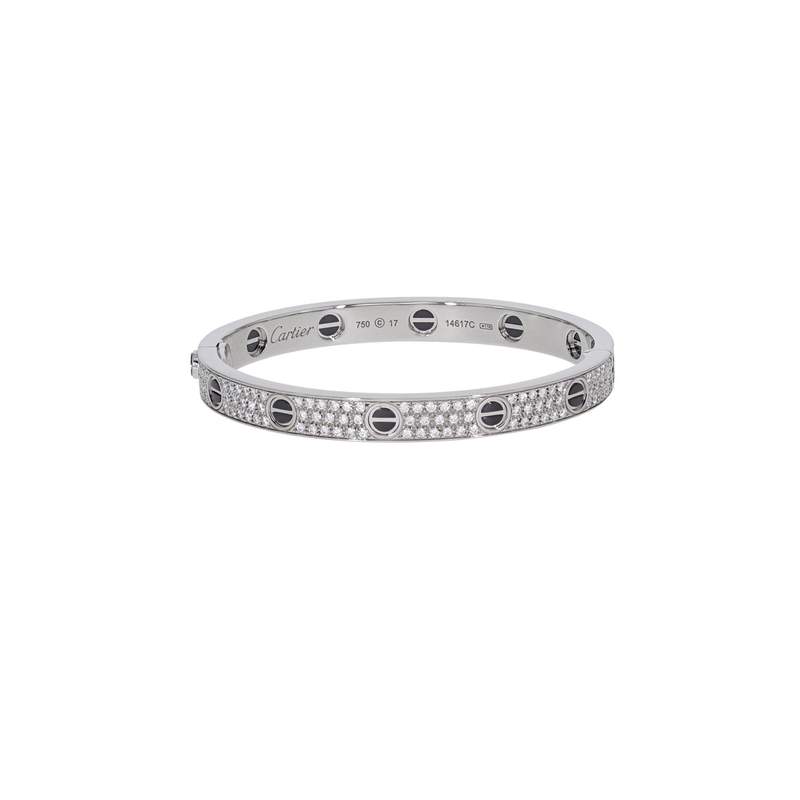 Bracelet d'occasion CARTIER Love Pavé femme or blanc 750/1000 - vue 1