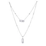 Collier d'occasion MESSIKA Move Uno 2 rangs femme or blanc 750/1000 - vue 1