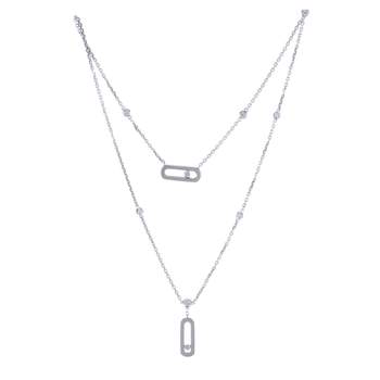 Collier d'occasion MESSIKA Move Uno 2 rangs femme or blanc 750/1000