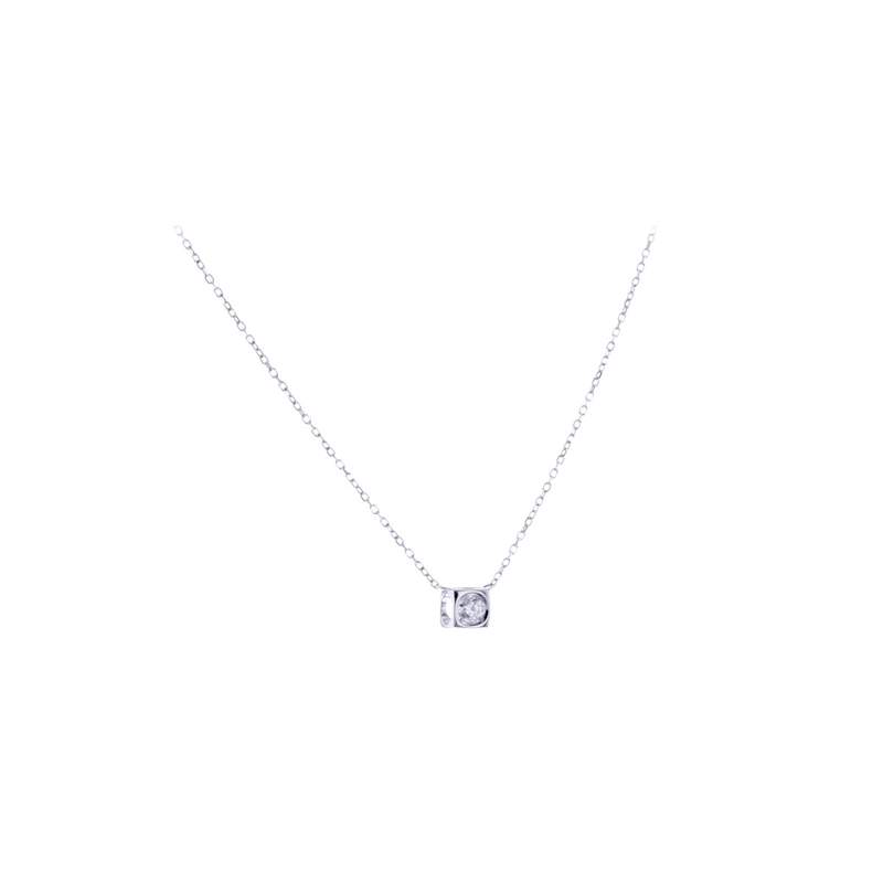 Collier d'occasion DINH VAN Le Cube Diamant femme or blanc 750/1000 - vue 1