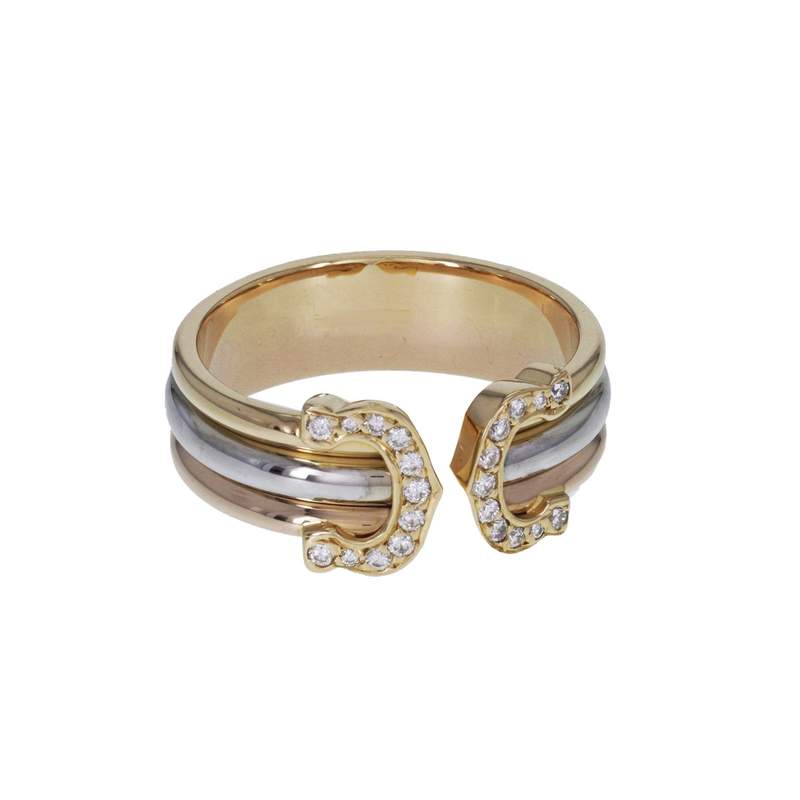 Bague d'occasion CARTIER Double C Diamants femme 3 ors 750/1000 - vue 1