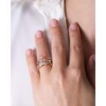 Bague d'occasion DIOR Bois de Rose Or blanc et Diamants femme or blanc 750/1000 - vue porté 3