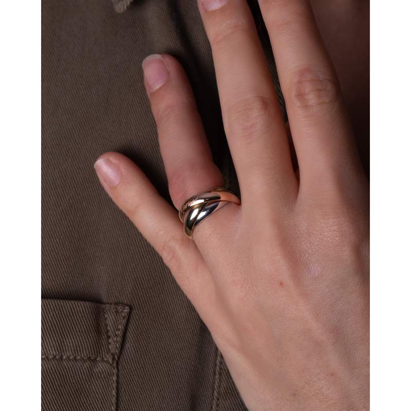 Bague d'occasion CARTIER Trinity Classique mixte 3 ors 750/1000 - vue porté 1