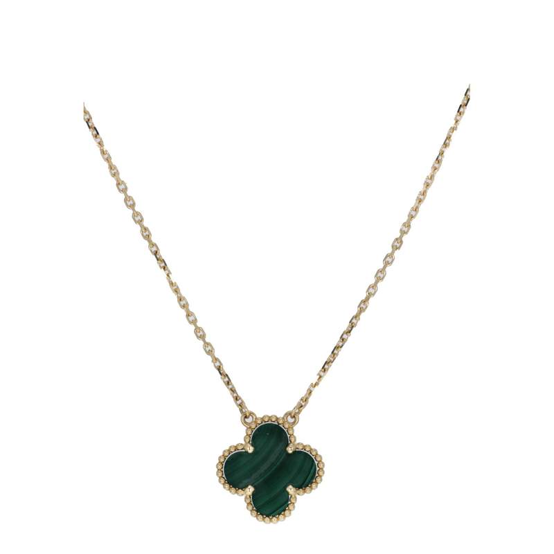 Collier d'occasion VAN CLEEF & ARPELS Vintage Alhambra Malachite femme or jaune 750/1000 - vue 1