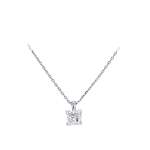 Collier d'occasion CRESUS Solitaire Princesse 1ct femme or blanc 750/1000 - vue 1