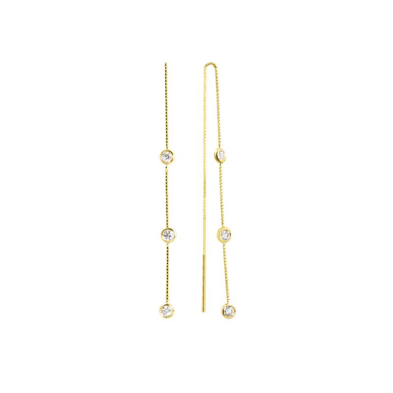 Boucles-oreilles CRESUS Serti clos or jaune 750/1000 - vue 1