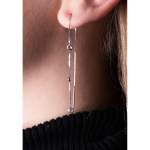 Boucles-oreilles CRESUS Serti clos or blanc 750/1000 - vue porté 1