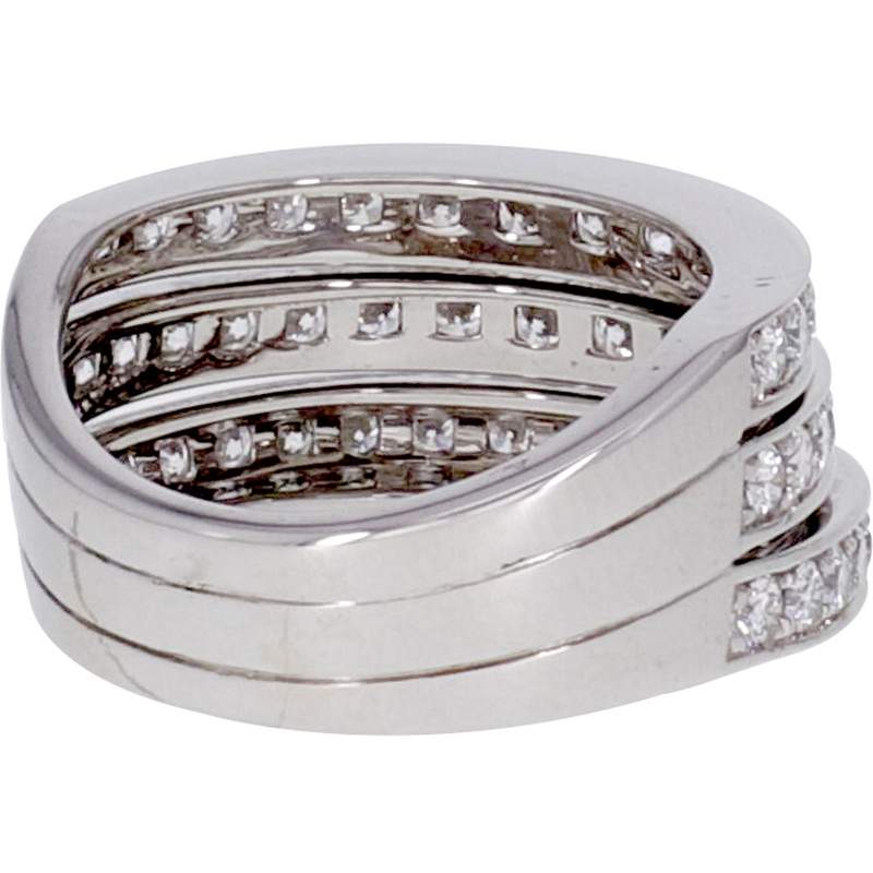 Bague d'occasion MAUBOUSSIN Les étapes de la vie 3 rangs femme or blanc 750/1000 - vue 3