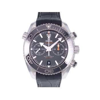 Montre d'occasion OMEGA Seamaster Planet Ocean 600m homme mouvement automatique certifié (cosc) bracelet cuir d'origine