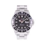 Montre d'occasion ROLEX GMT-Master homme mouvement automatique certifié (cosc) bracelet acier - vue 1