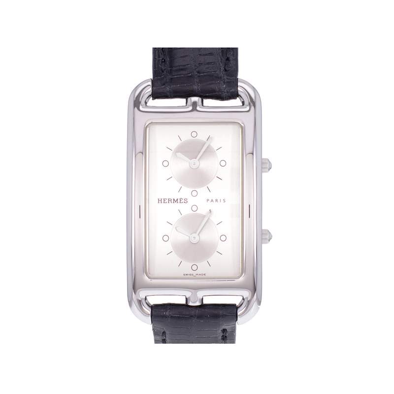 Montre d'occasion HERMES Cape Cod Double Zone homme quartz bracelet cuir cresus - vue 1