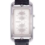 Montre d'occasion HERMES Cape Cod Double Zone homme quartz bracelet cuir cresus - vue D1
