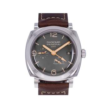 Montre d'occasion PANERAI Radiomir GMT Réserve de Marche homme automatique bracelet cuir d'origine