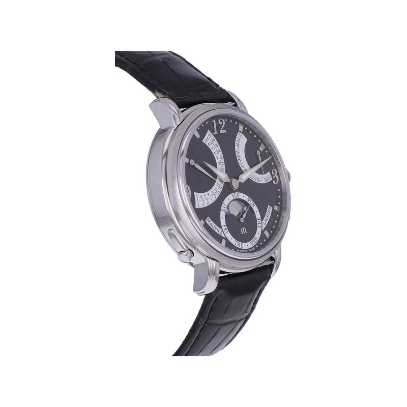 Montre d'occasion MAURICE LACROIX Masterpiece Lune Rétrograde homme mécanique bracelet cuir d'origine - vue 2