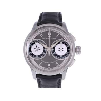 Montre d'occasion MAURICE LACROIX Masterpiece Chronographe homme mécanique bracelet cuir d'origine