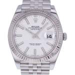 Montre d'occasion ROLEX DateJust 41 homme mouvement automatique certifié (cosc) bracelet acier - vue D1