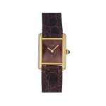 Montre d'occasion CARTIER Tank Must Vermeil femme mécanique bracelet cuir cresus - vue 1