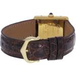 Montre d'occasion CARTIER Tank Must Vermeil femme mécanique bracelet cuir cresus - vue 3