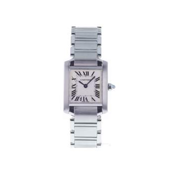 Montre d'occasion CARTIER Tank Française 20mm femme quartz bracelet acier