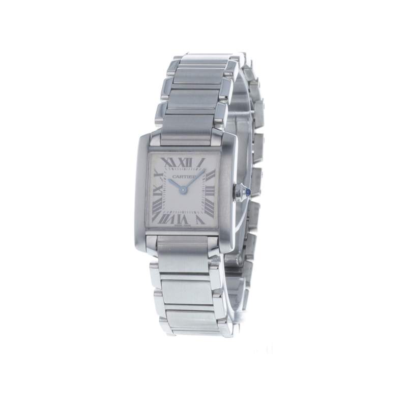 Montre d'occasion CARTIER Tank Française 20mm femme quartz bracelet acier - vue 4