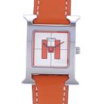 Montre d'occasion HERMES Heure H femme quartz bracelet cuir cresus - vue D1