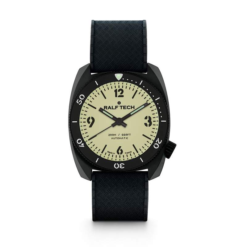 Montre d'occasion RALF TECH WRB Black Full Lume homme automatique bracelet caoutchouc - vue 1