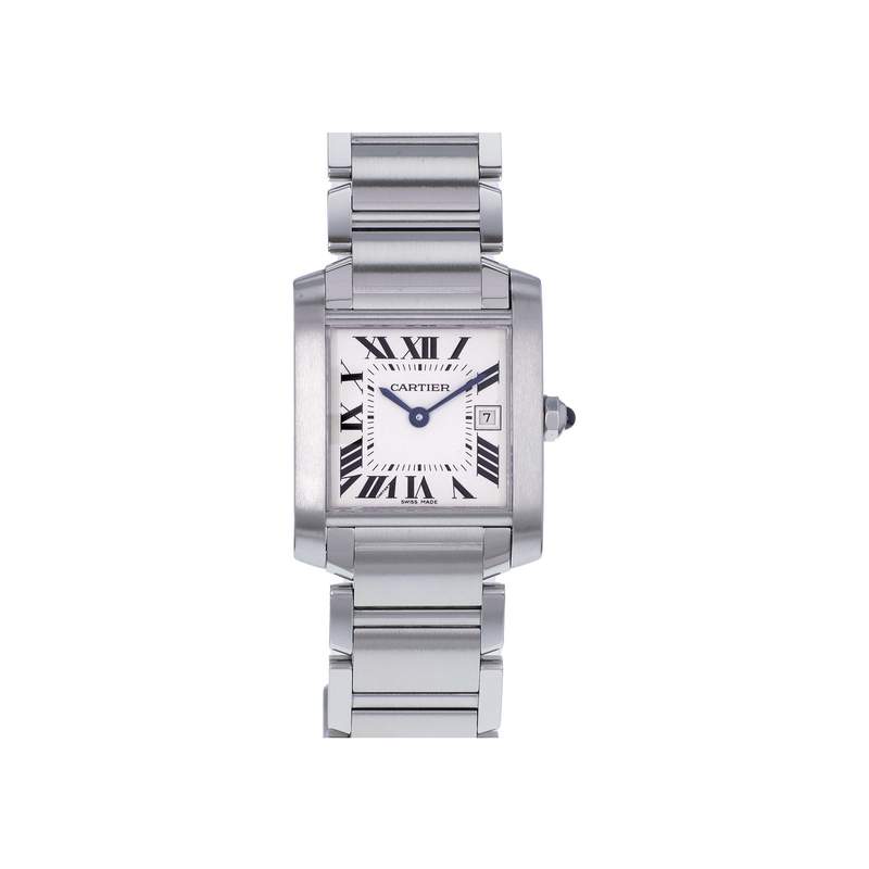 Montre d'occasion CARTIER Tank Française 25mm femme quartz bracelet acier - vue 1