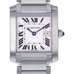 Montre d'occasion CARTIER Tank Française 25mm femme quartz bracelet acier - vue D1