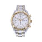 Montre d'occasion OMEGA Speedmaster Date homme automatique bracelet or jaune 750/000 et acier - vue 1